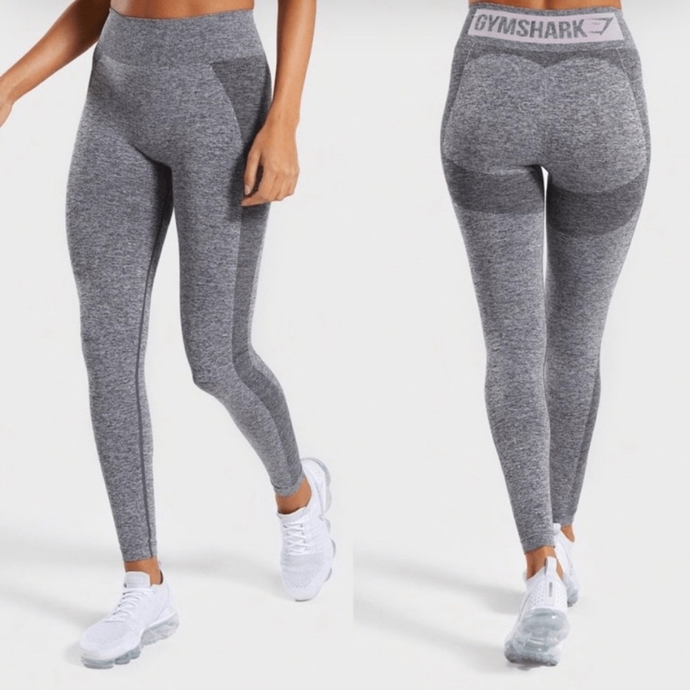 Gymshark Flex Seamless Leggings Grey Contour Athletic High Waist Womens Small